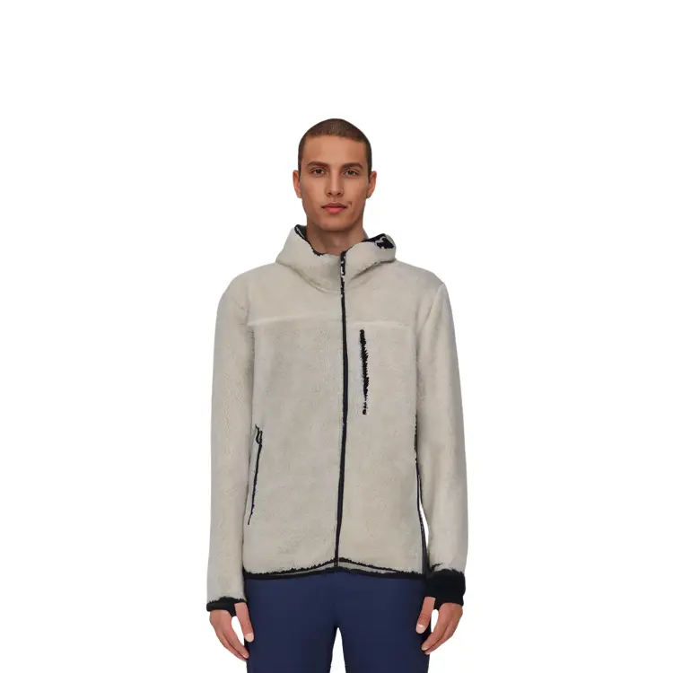 Бархатная куртка мужская молочно-белая Uniqlo, слоновая кость — фото 4