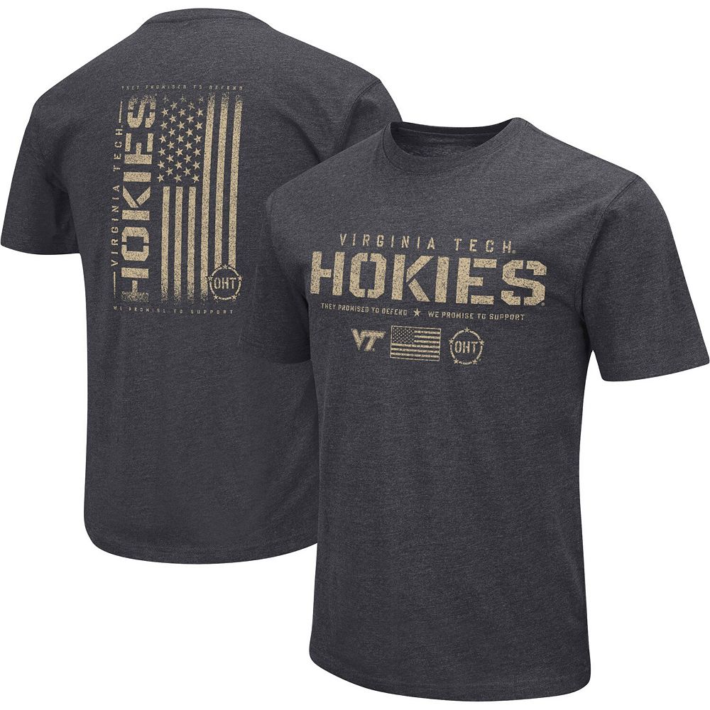 

Мужская футболка Colosseum Heather Black Virginia Tech Hokies Big & Tall OHT Military Appreciation Playbook, цвет Vat Charco