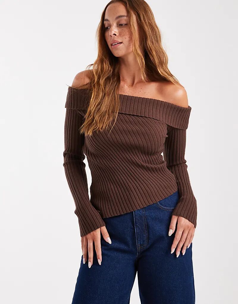 

Роскошный джемпер Cotton On с открытыми плечами, коричневый цвет