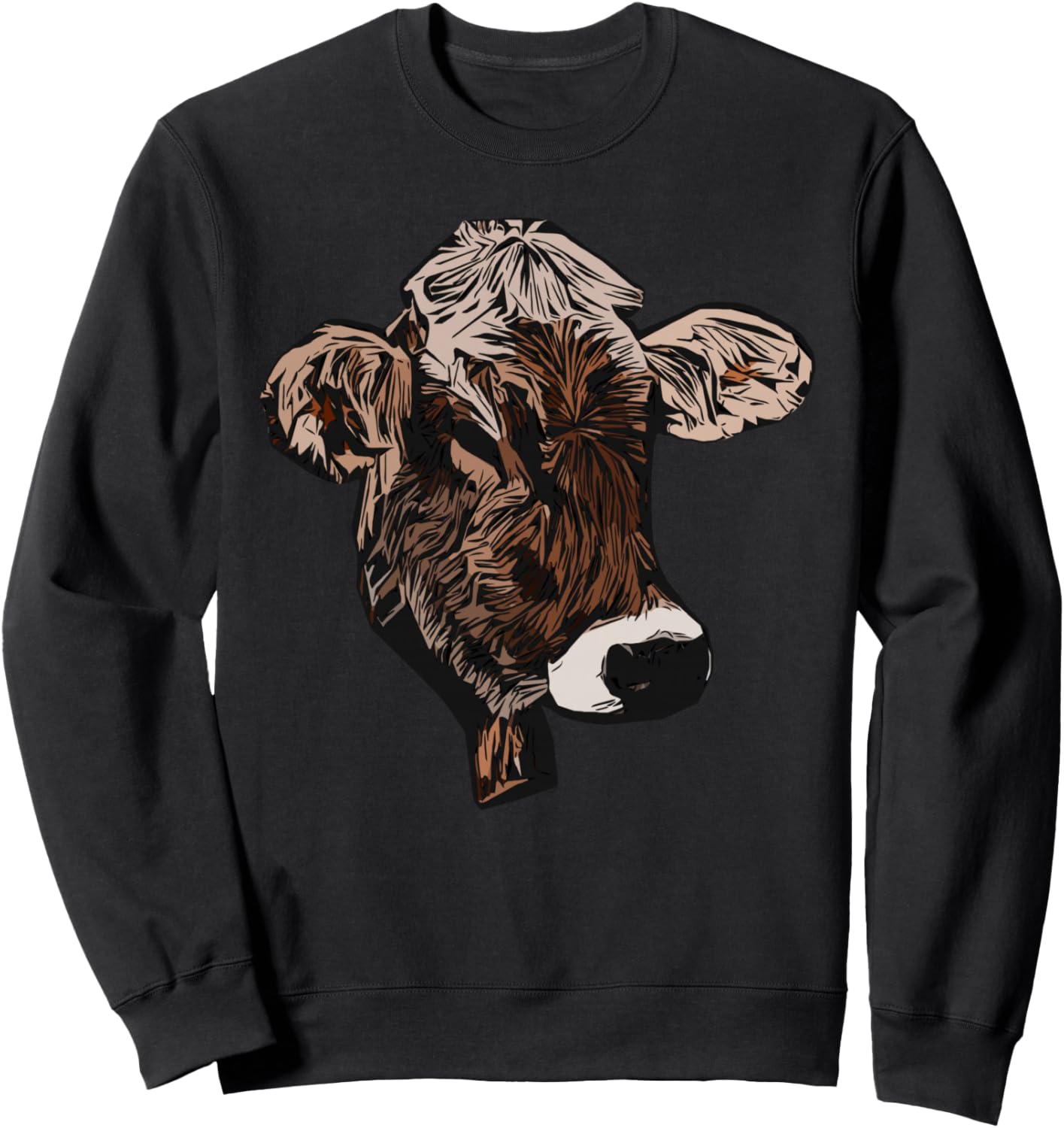 

Толстовка с изображением коровы и ретро-морды коровы, черная (black 19-3911tcx), размер S Animals Of The World - Cows