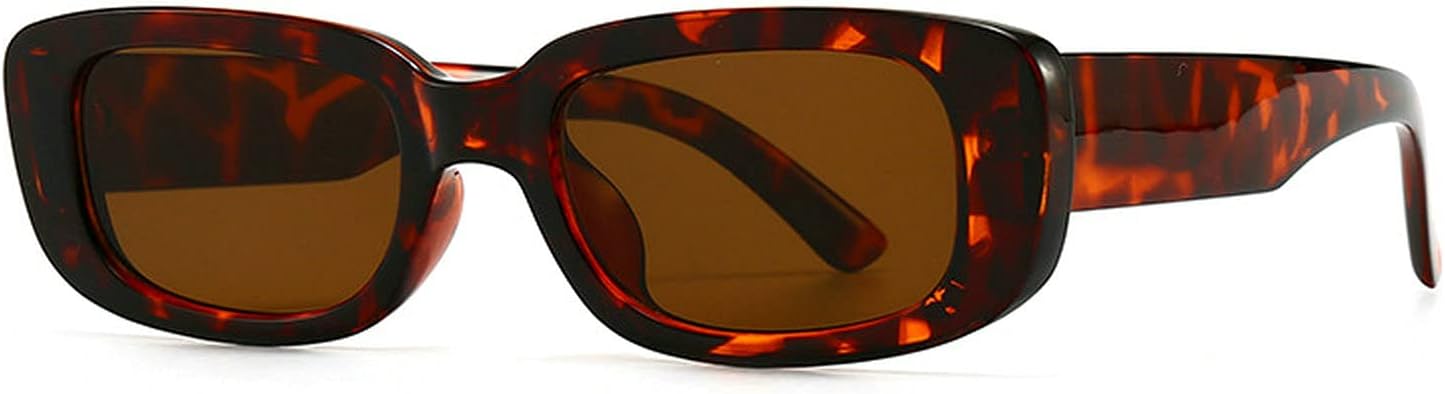 

COTIA Модные маленькие прямоугольные женские солнцезащитные очки в стиле ретро с леопардовым принтом, желтого цвета, солнцезащитные очки UV400, модные мужские квадратные солнцезащитные очки, Leopard Tea