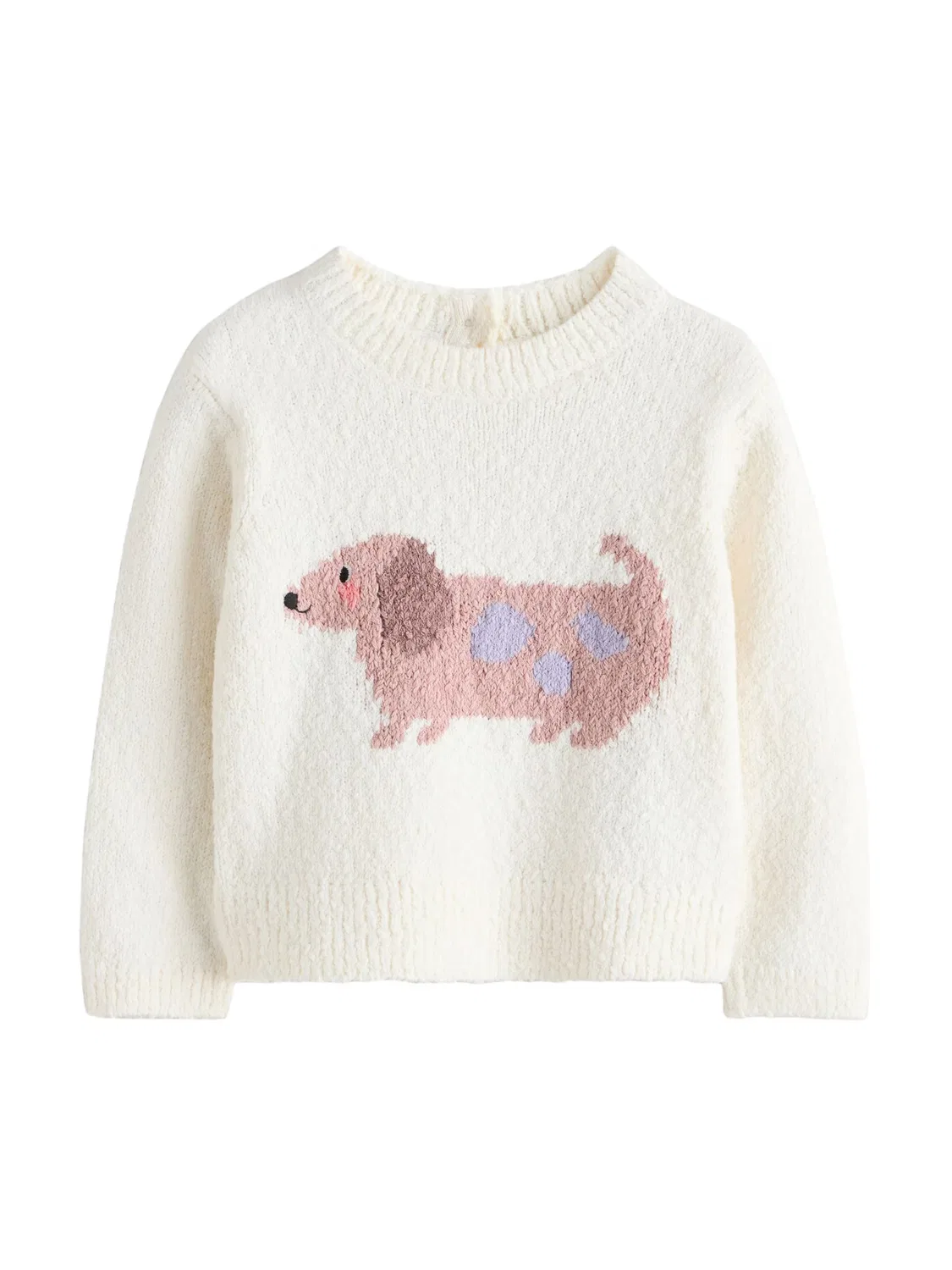 Свитер 'Sausage Dog' Next, Beige/Ecru/Dark Beige