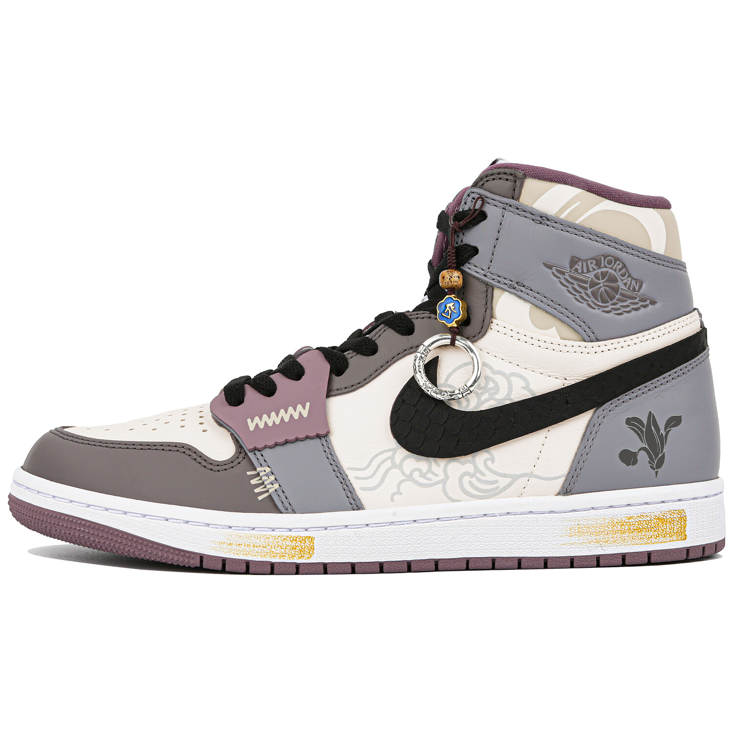 

Кроссовки Air JORDAN 1 Vintage Basketball Shoes Men High-Top Gray White/Black, Белый, Кроссовки Air JORDAN 1 Vintage Basketball Shoes Men High-Top Gray White/Black