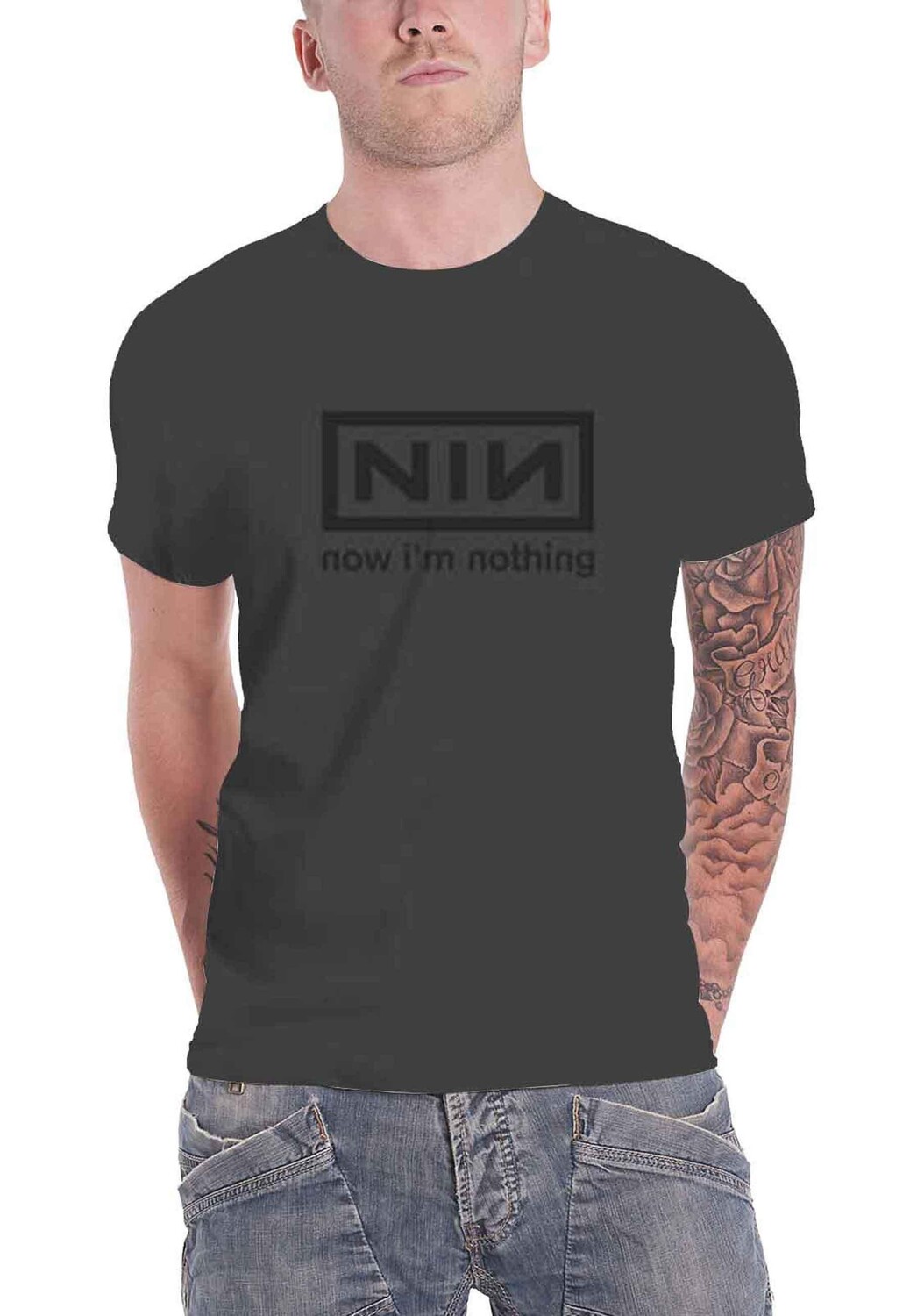 

Футболка «Теперь я ничего» Nine Inch Nails, серый