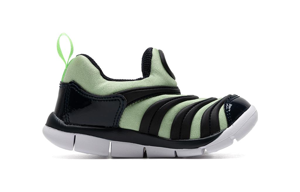 Низкие детские туфли Dynamo Free для младенцев и малышей Nike, черный/зеленый — фото 2