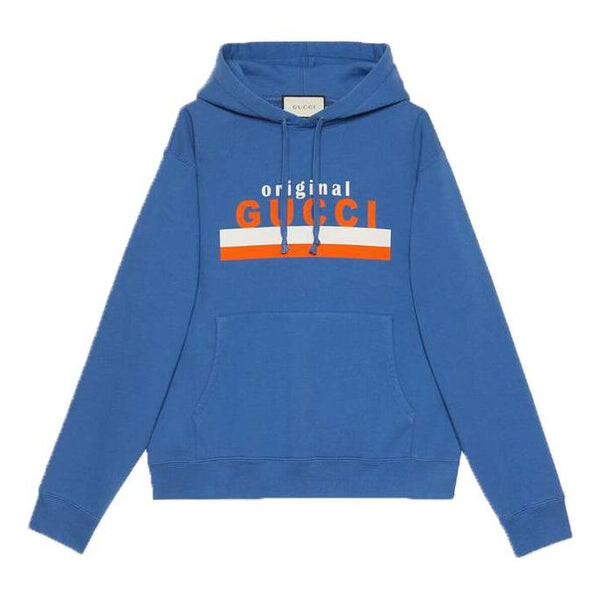 

Толстовка original printing logo hooded long sleeves blue Gucci, синий