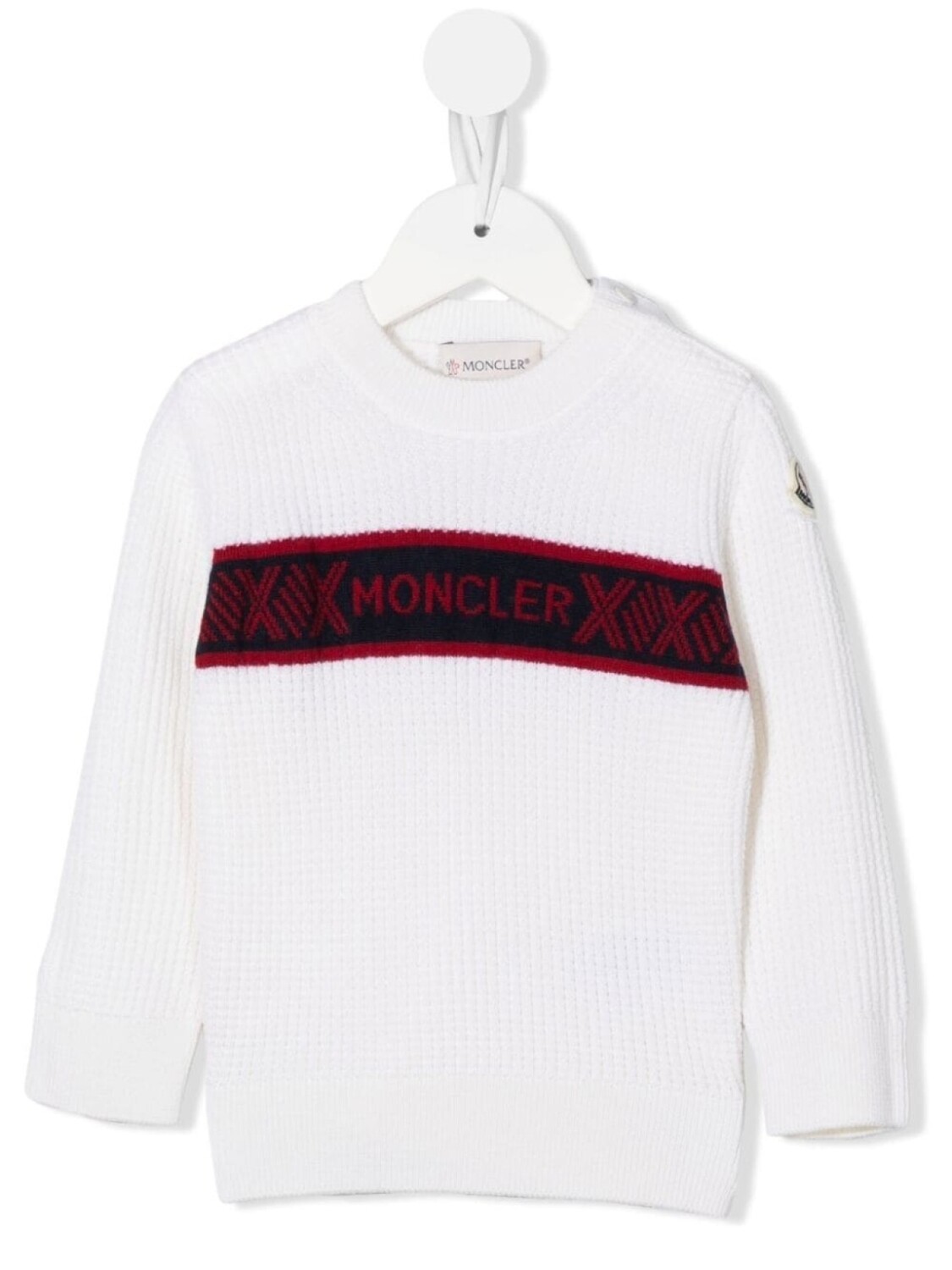

Moncler Enfant джемпер из необработанной шерсти с логотипом, белый