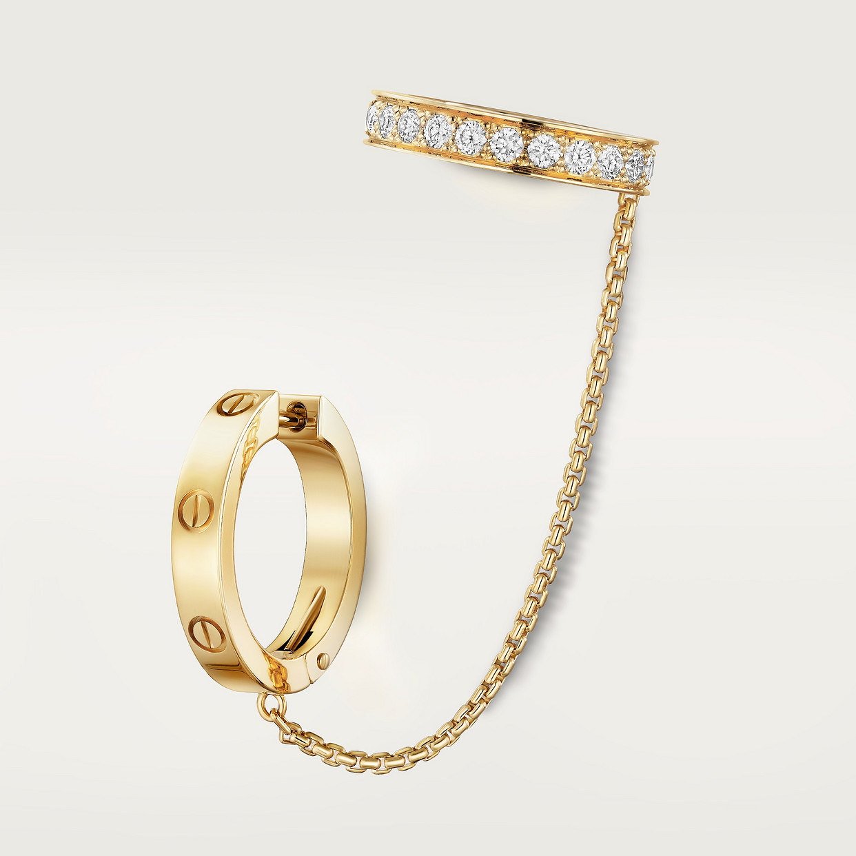 

Серьга Cartier Mono boucle d'oreille LOVE, полумощеный, желтое золото