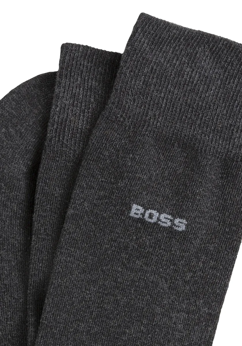 Деловые носки BOSS "2P RS Uni CC" (упаковка, 2 пары, 2 шт.), с логотипом бренда, цвет Charcoal 012 — фото 2