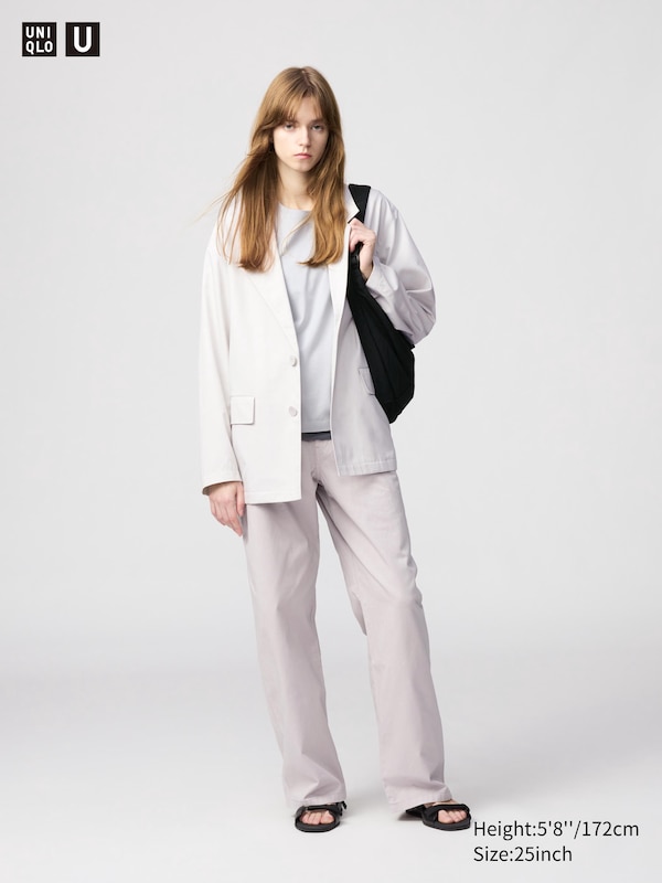 

Широкие брюки из хлопка Uniqlo, фиолетовый