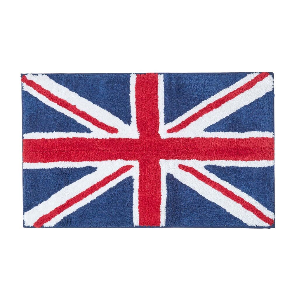 

HOMESCAPES коврик для ванной Union Jack 100% хлопок, красный