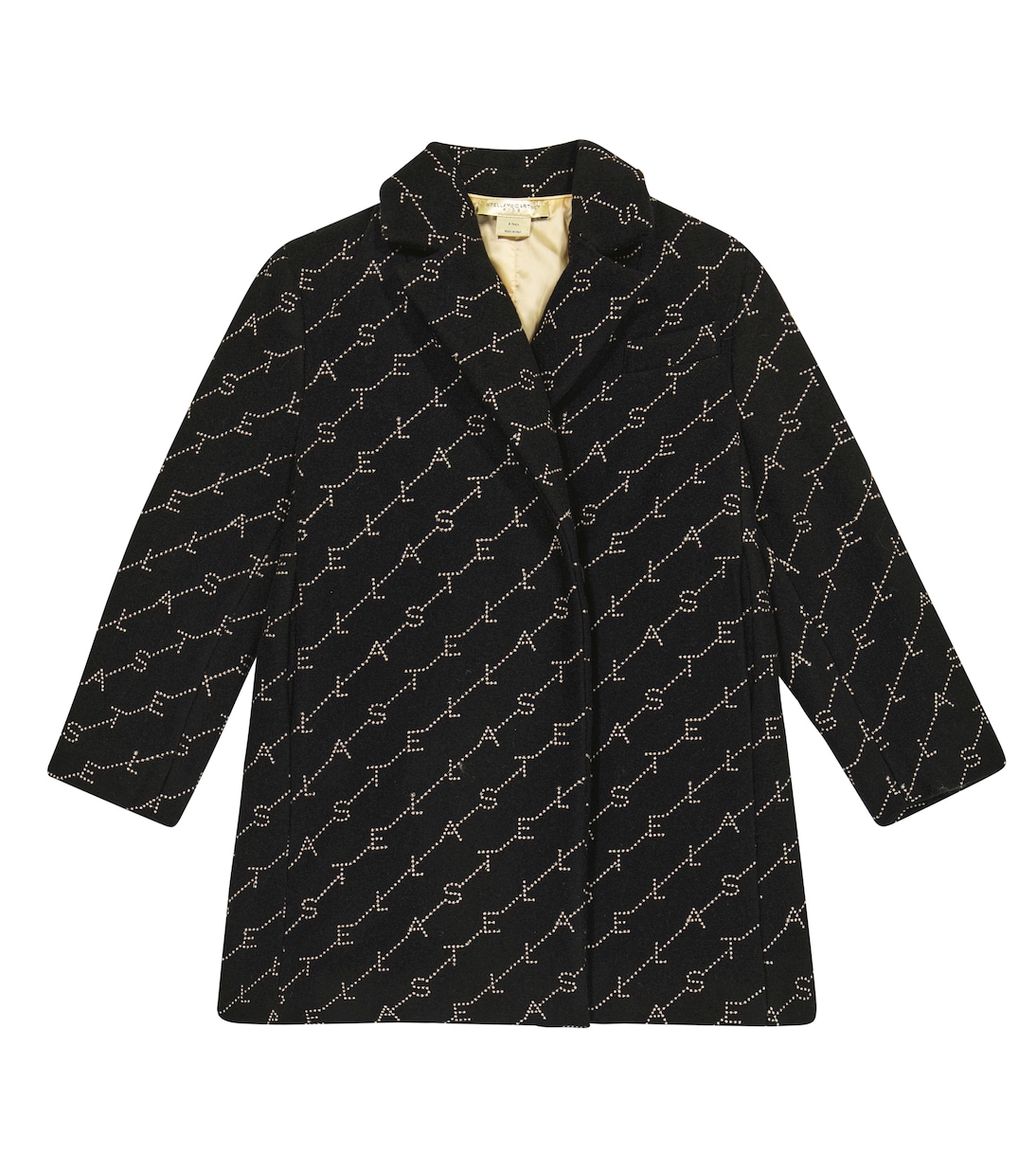 

Пальто из смесовой шерсти с логотипом Stella McCartney Kids, черный