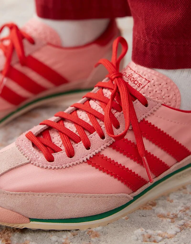Кроссовки SL 72 OG розового и красного цвета adidas Originals — фото 2