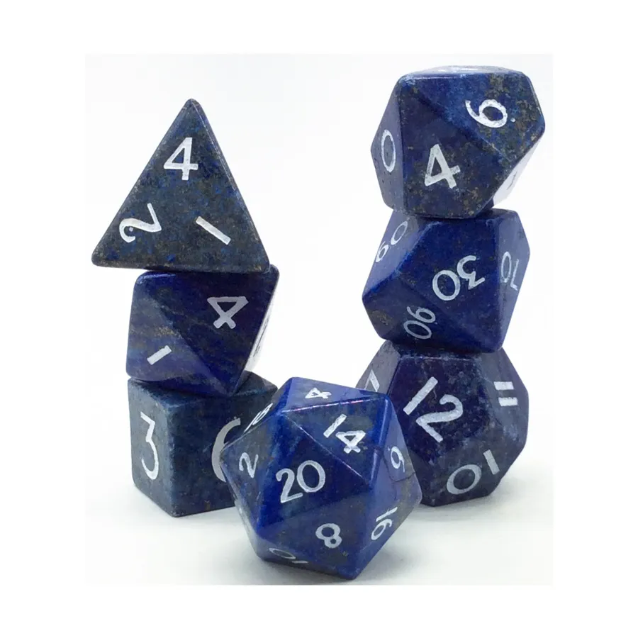 

Набор Poly — лазурит с белым (7), Semi Precious Stone Dice (Level Up Dice)