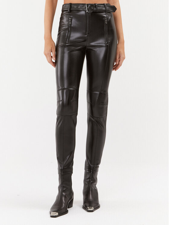 

Брюки slim fit из искусственной кожи Patrizia Pepe, черный