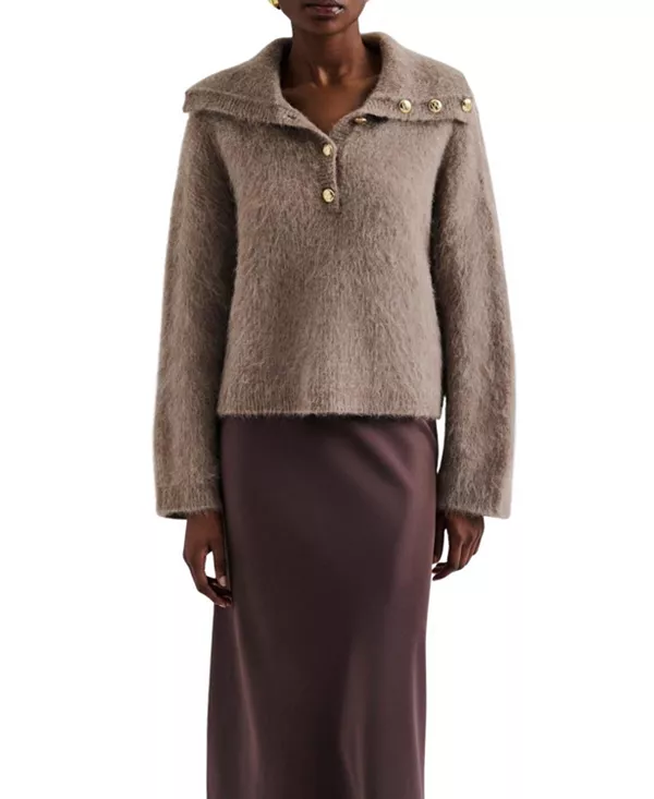 

Свитер Yselle с длинными рукавами и воротником Malina, бежевый