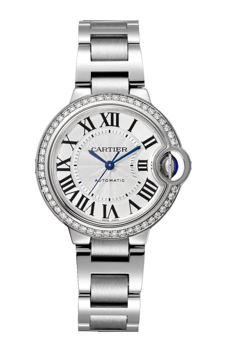 BALLON BLEU DE CARTIER 33 ММ, АВТОМАТИЧЕСКИЕ, СТАЛЬ, БРИЛЛИАНТЫ - W4BB0023, черный