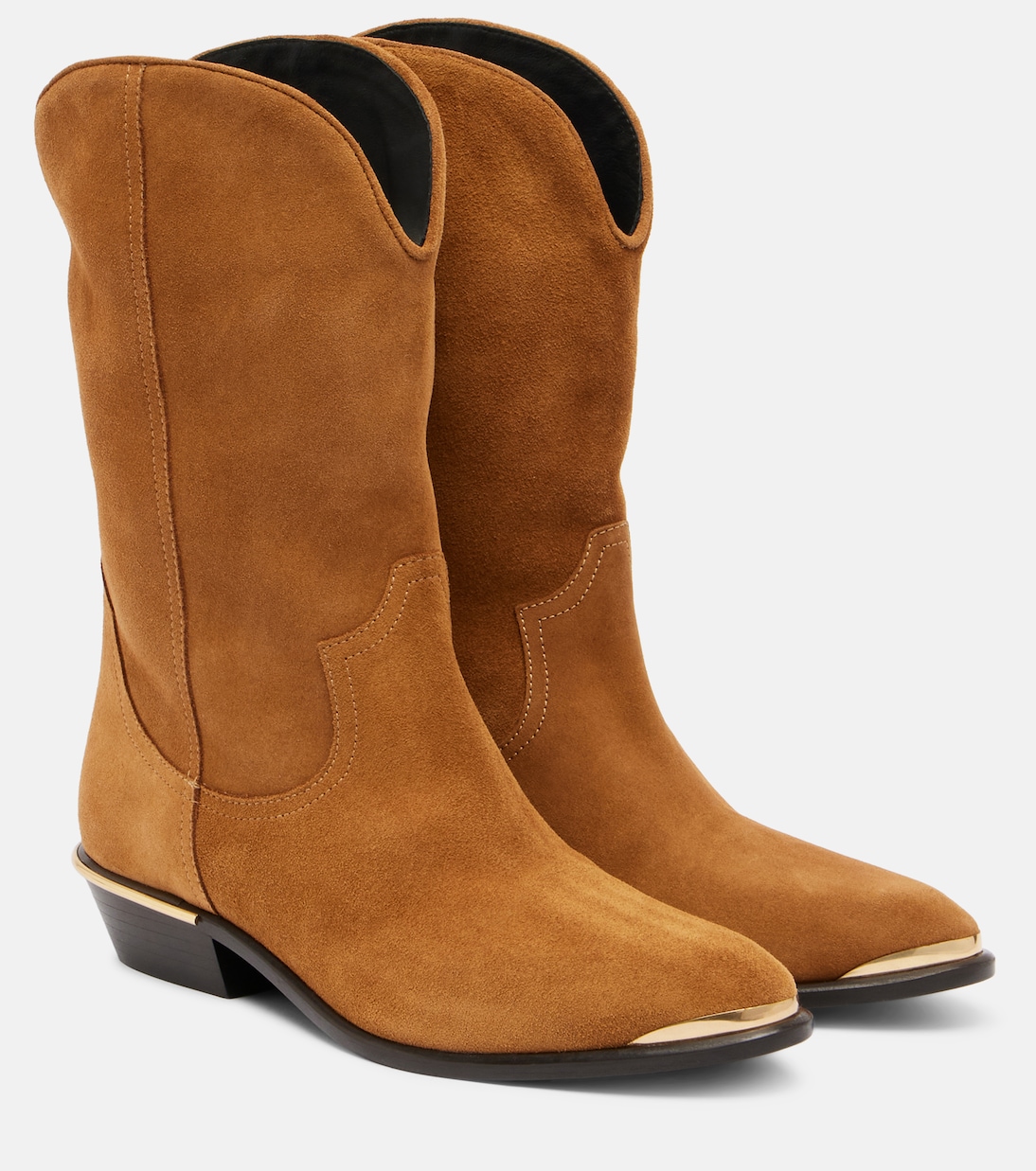 Замшевые ковбойские сапоги Elbana Isabel Marant, Cognac
