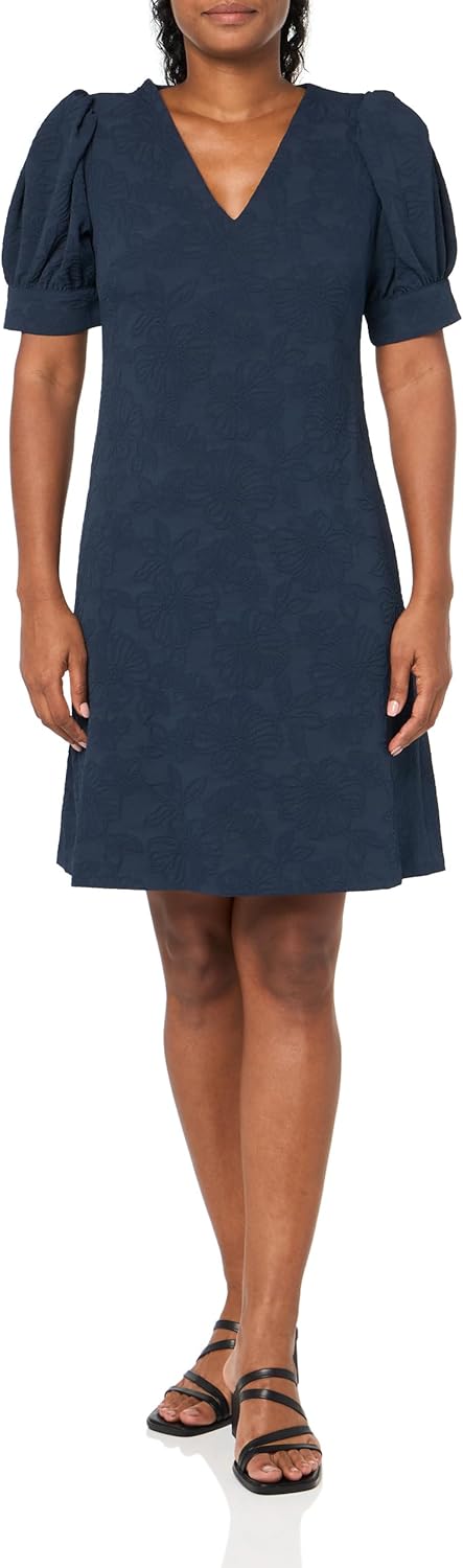 

Женское мини-платье Tommy Hilfiger с рукавами-фонариками и V-образным вырезом, Sky Captain