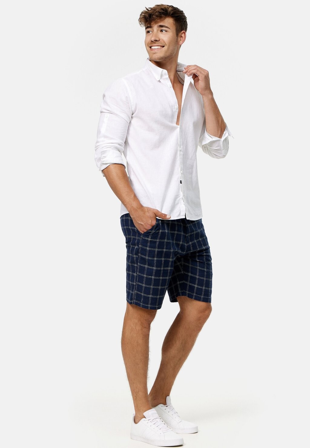 

Шорты Corvallis INDICODE JEANS, темно-синяя клетка