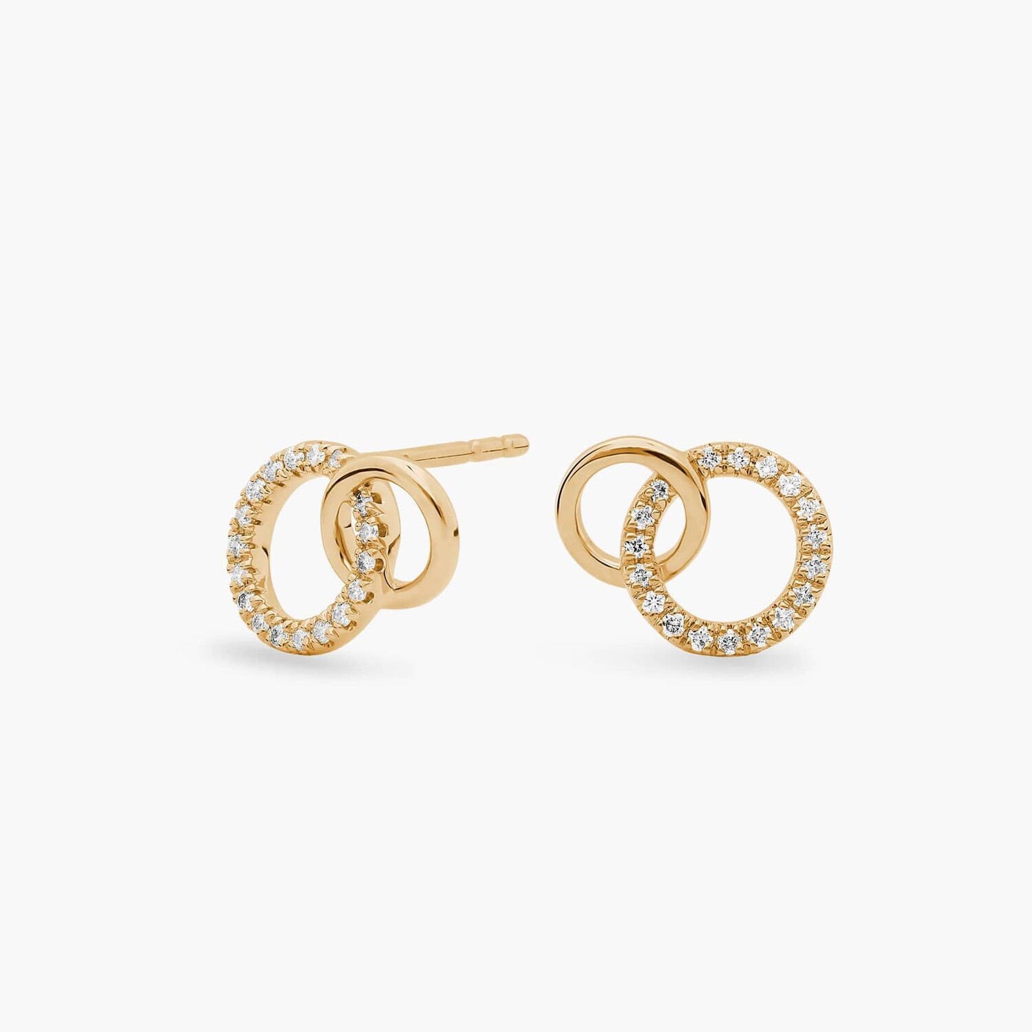 

Мини-серьги Duet Circle Diamond из желтого золота 14 карат Blue Nile