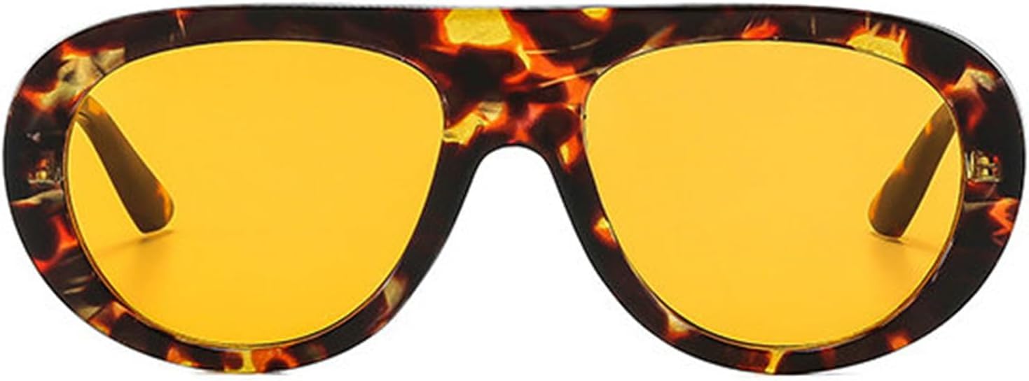 

Солнцезащитные очки-пилот Helena Oversized для женщин с широкими дужками, модные градиентные очки с защитой от УФ-излучения UV400, модные солнцезащитные очки для мужчин с зеленым леопардовым принтом, C5