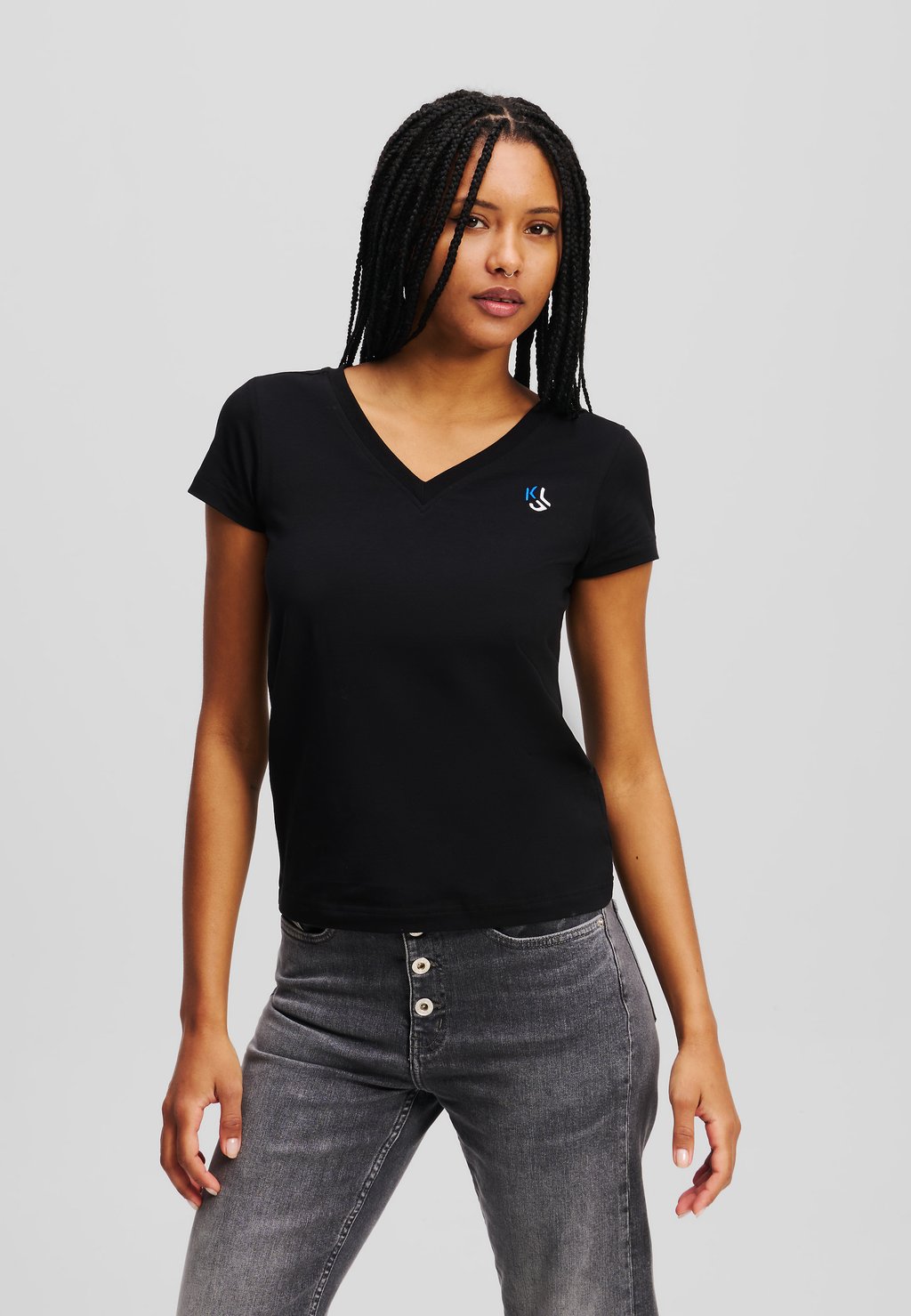 

Базовая футболка V-NECK Karl Lagerfeld Jeans, черный