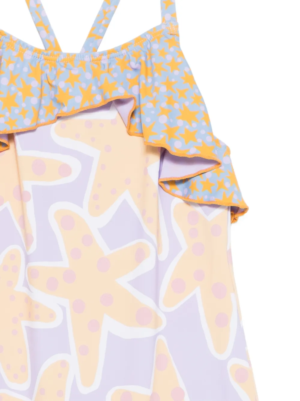 Купальник с принтом морских звезд Stella Mccartney Kids, фиолетовый — фото 3
