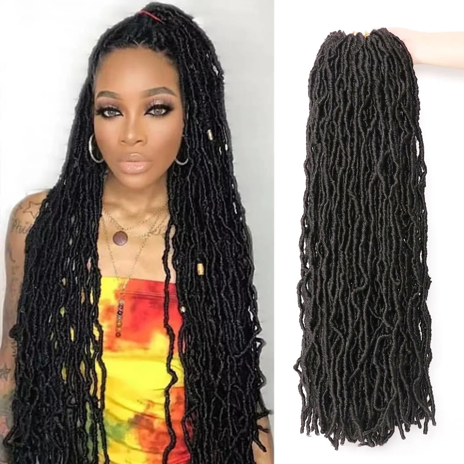 Искусственные локоны для африканских кос, 8 упаковок Llzbeautyhair, #1B