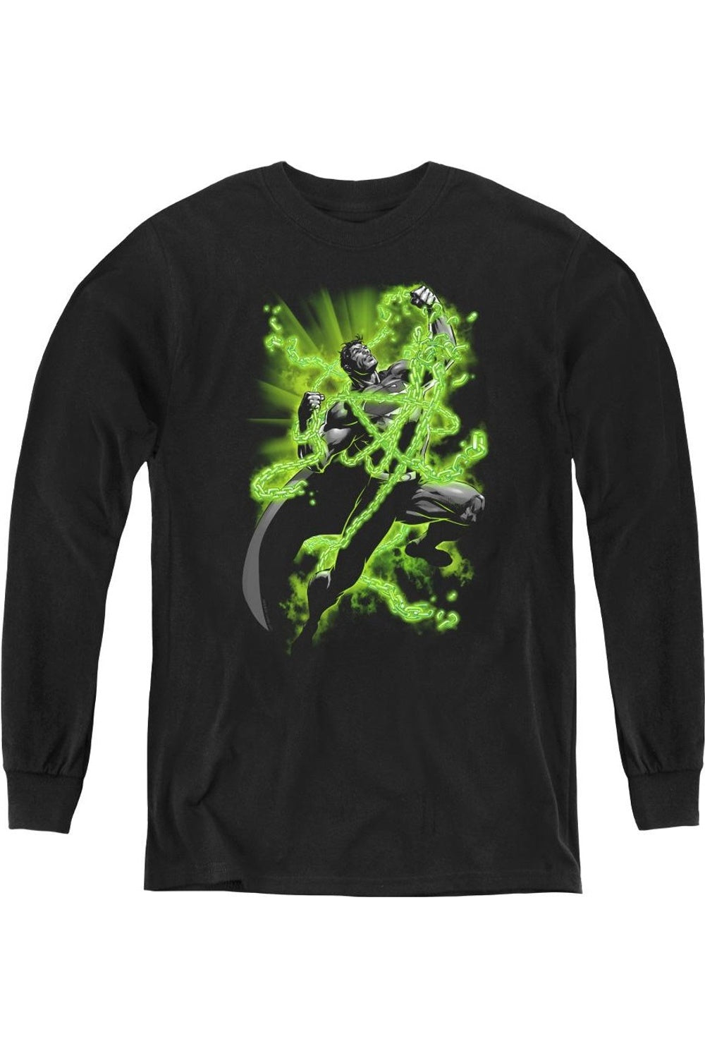 

Футболка с длинным рукавом для подростков "Супермен и криптонитовые цепи" Gildan, черный