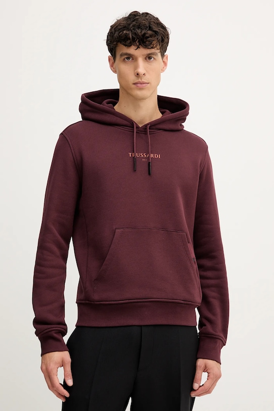 

Хлопковая толстовка Trussardi, бордовый