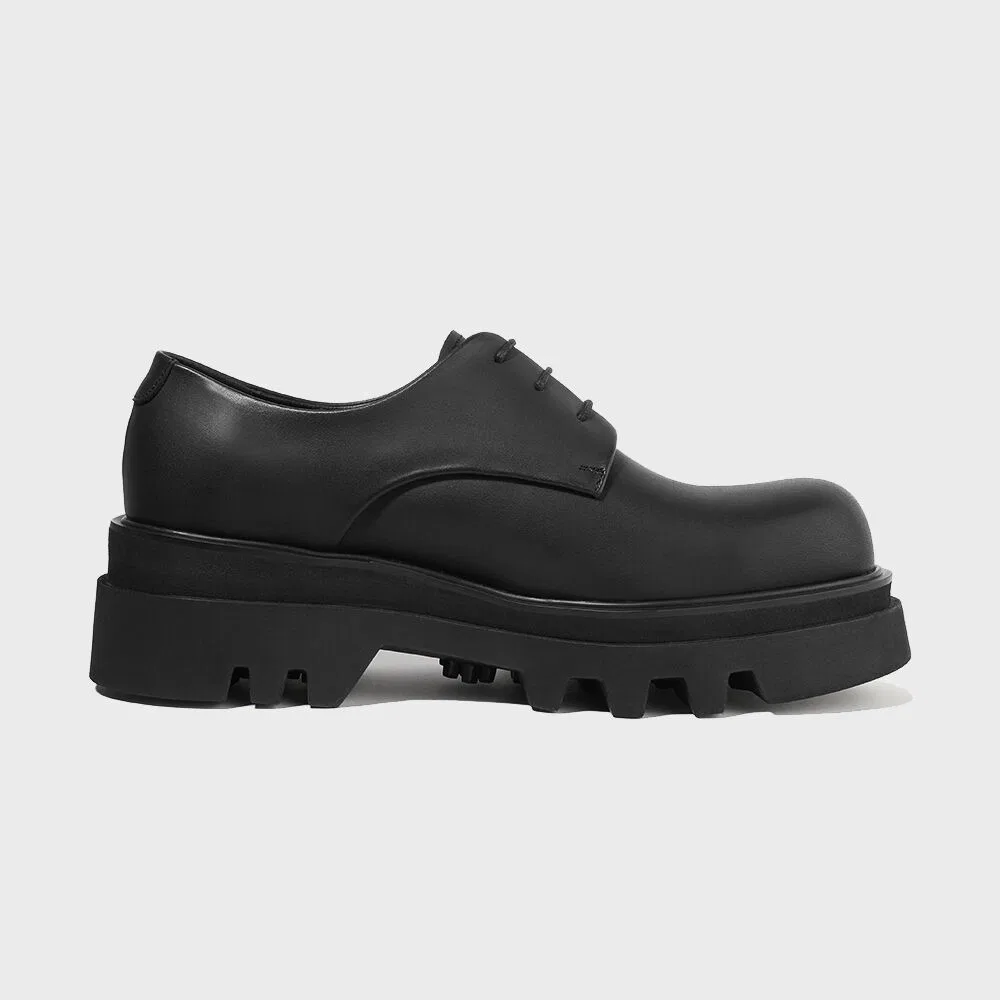 Мужские матовые чёрные дерби Firenze.A Vibram Vi-Lite с двойной подошвой — фото 3