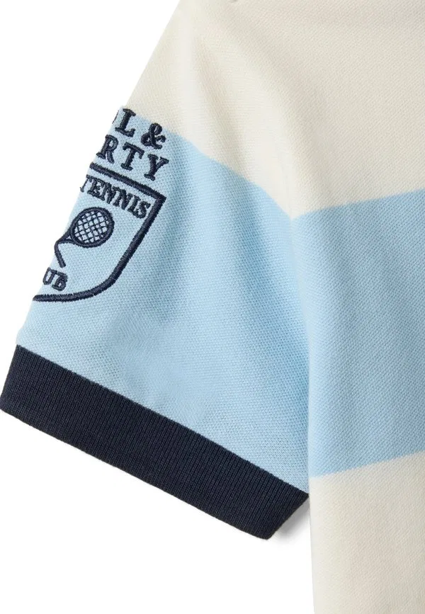 Эластичная полосатая рубашка поло стандартного кроя Ovs, White Light Blue — фото 3