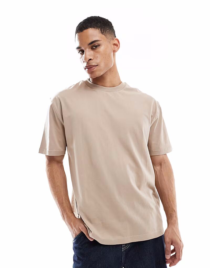 

Свободная футболка Essentials Asos Design, серо-бежевый