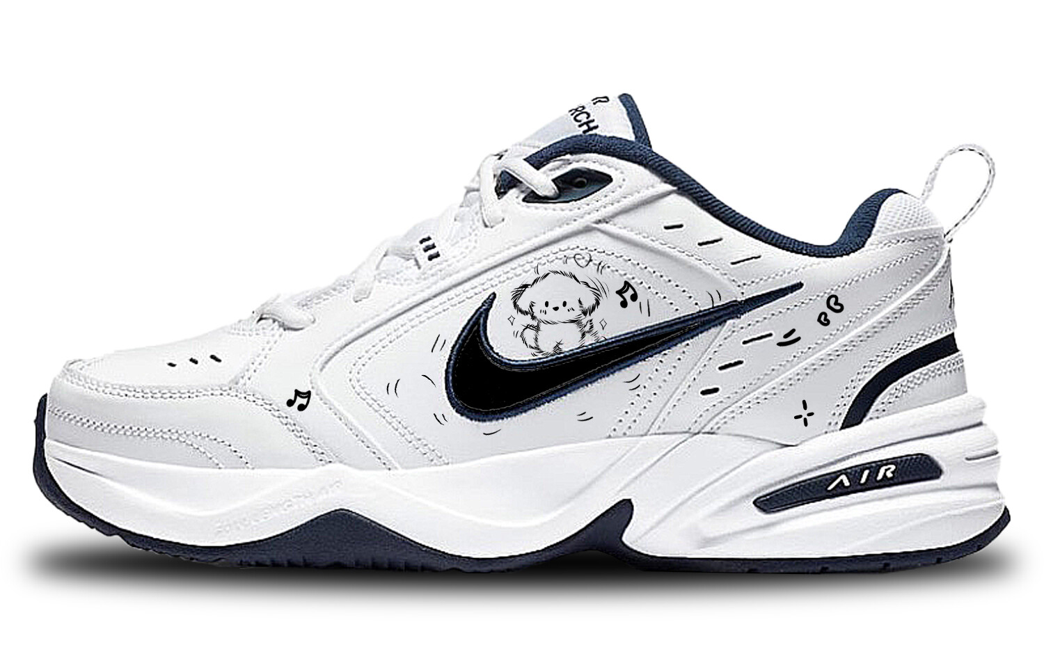 

Кастомизированные кроссовки Nike Air Monarch 4 Chunky Sneakers Unisex, черный/белый