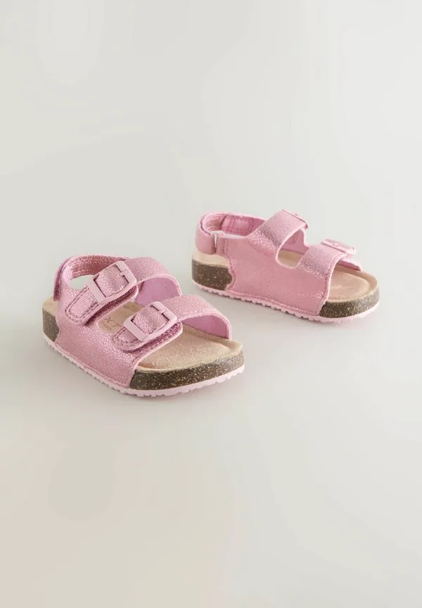 Детские туфли с широкой колодкой и двумя ремешками Next, Pink Metallic — фото 2
