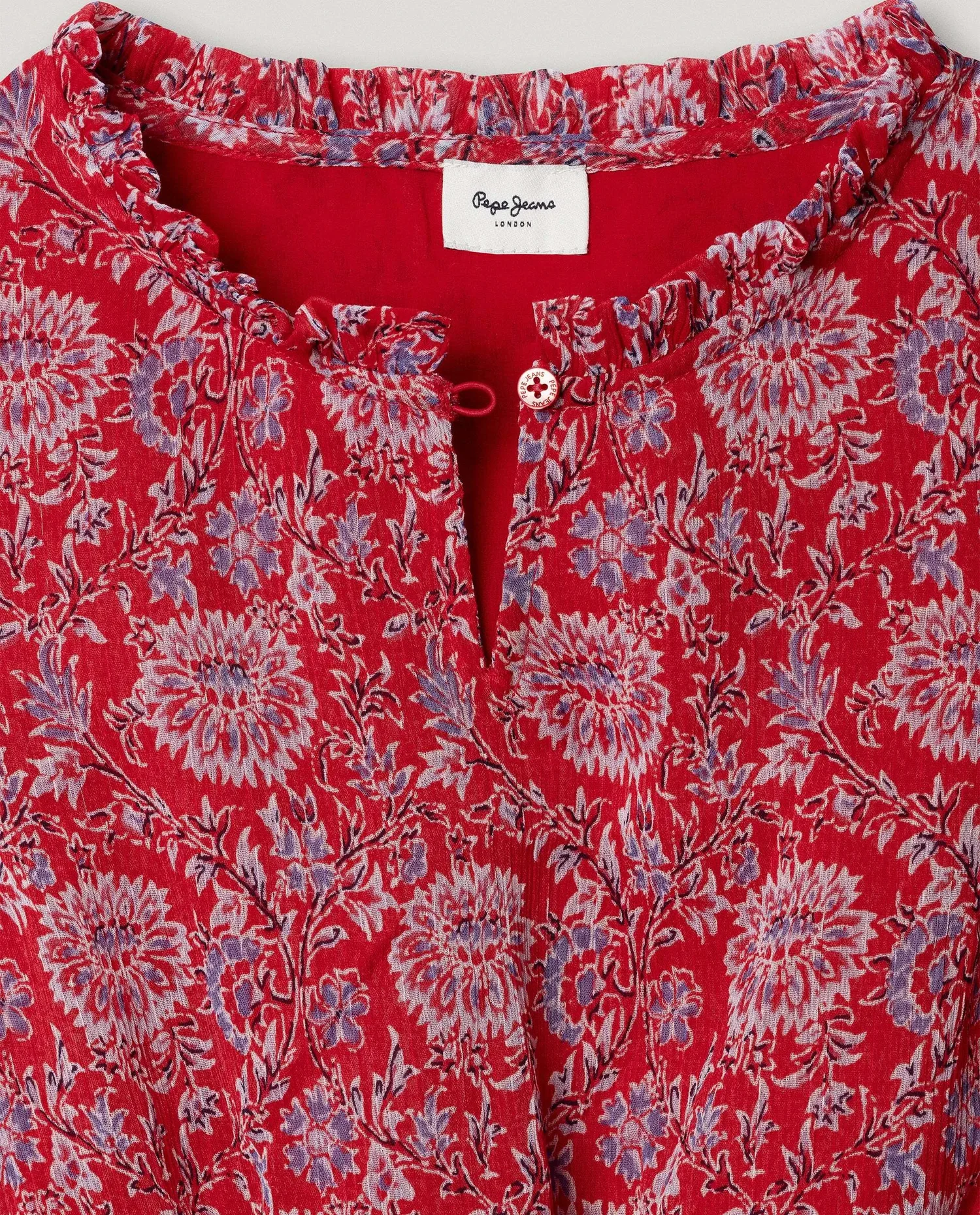 Детское платье-мини с принтом Ильяна Pepe Jeans, красный — фото 4