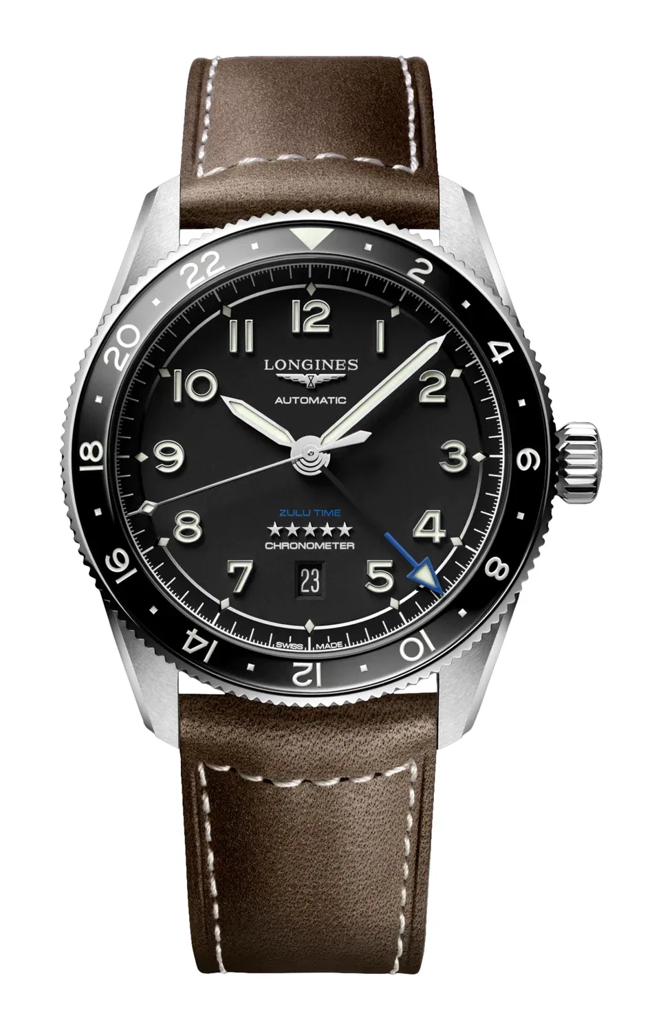 LONGINES SPIRIT ZULU TIME - L3.812.4.53.2, серебряный