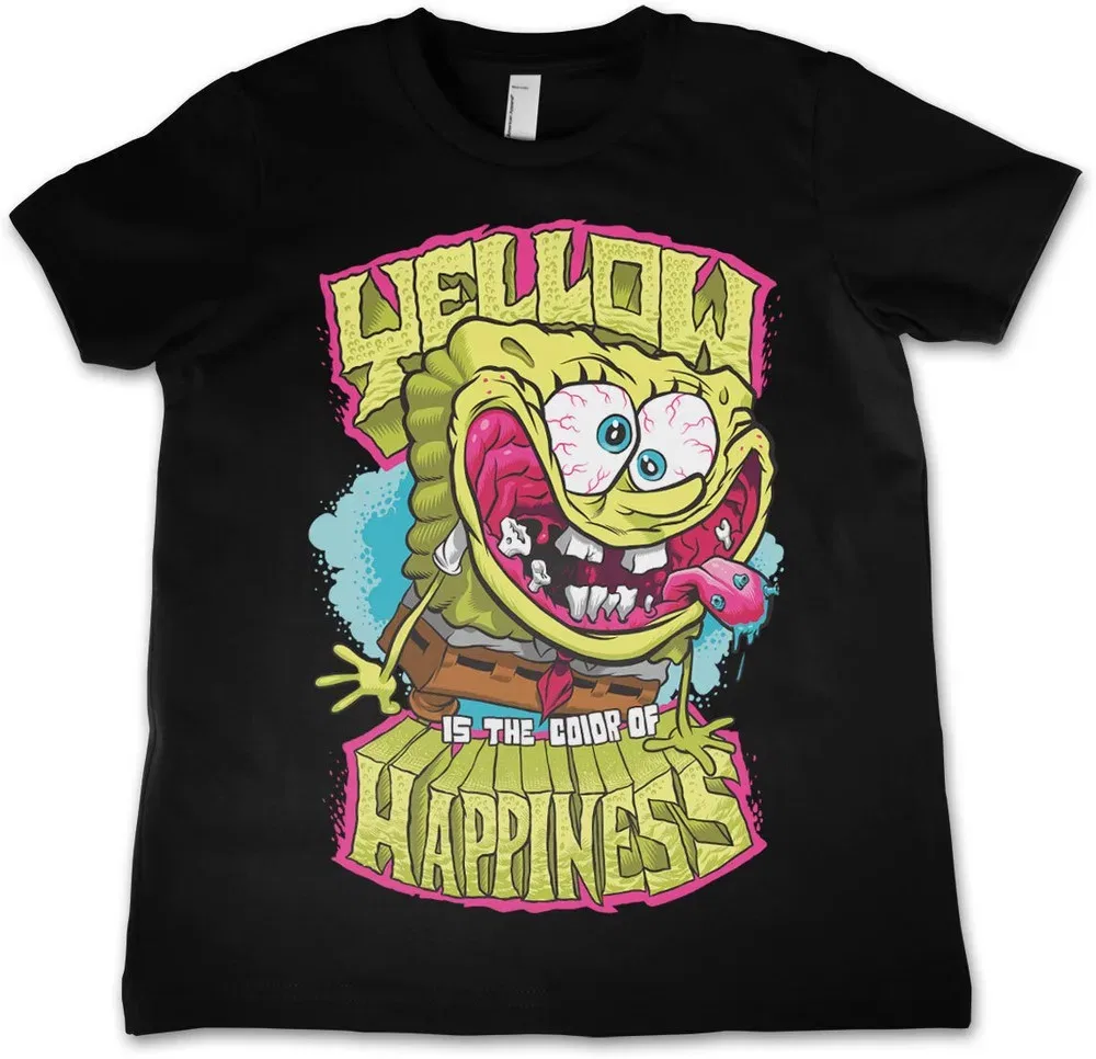 Футболка детская с принтом SpongeBob, черный
