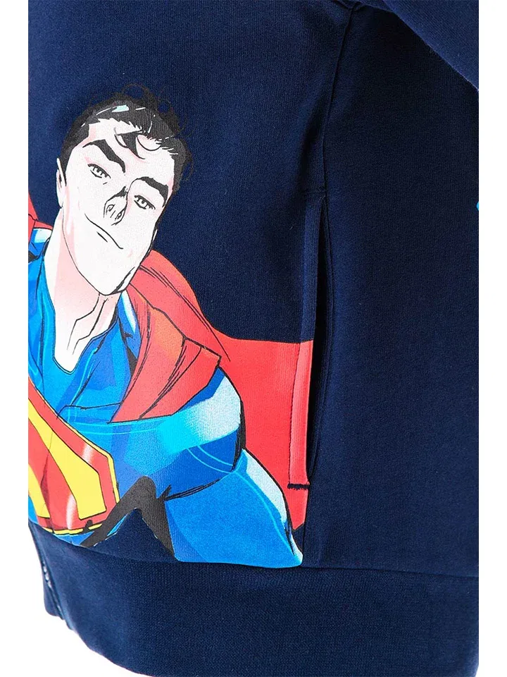 Толстовка с капюшоном, графический принт Superman, темно-синий — фото 4