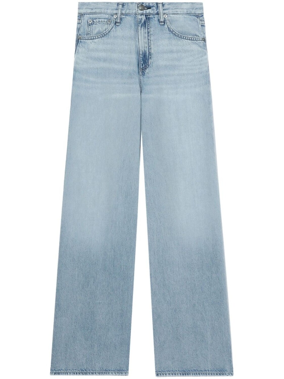 

Широкие джинсы с нашивкой-логотипом rag & bone, синий