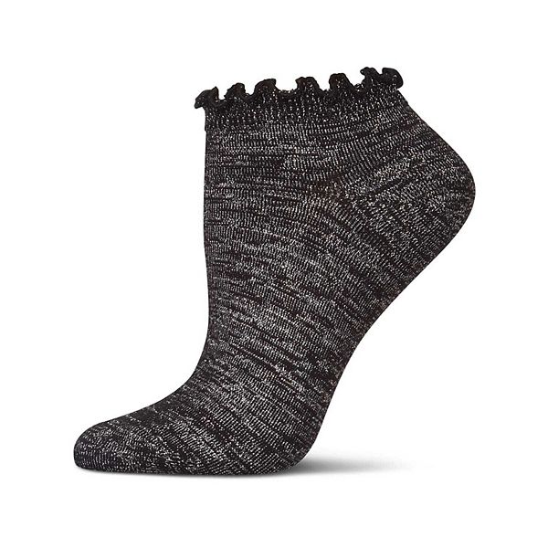 

Женские носки-следки с люрексом Memoi, Black