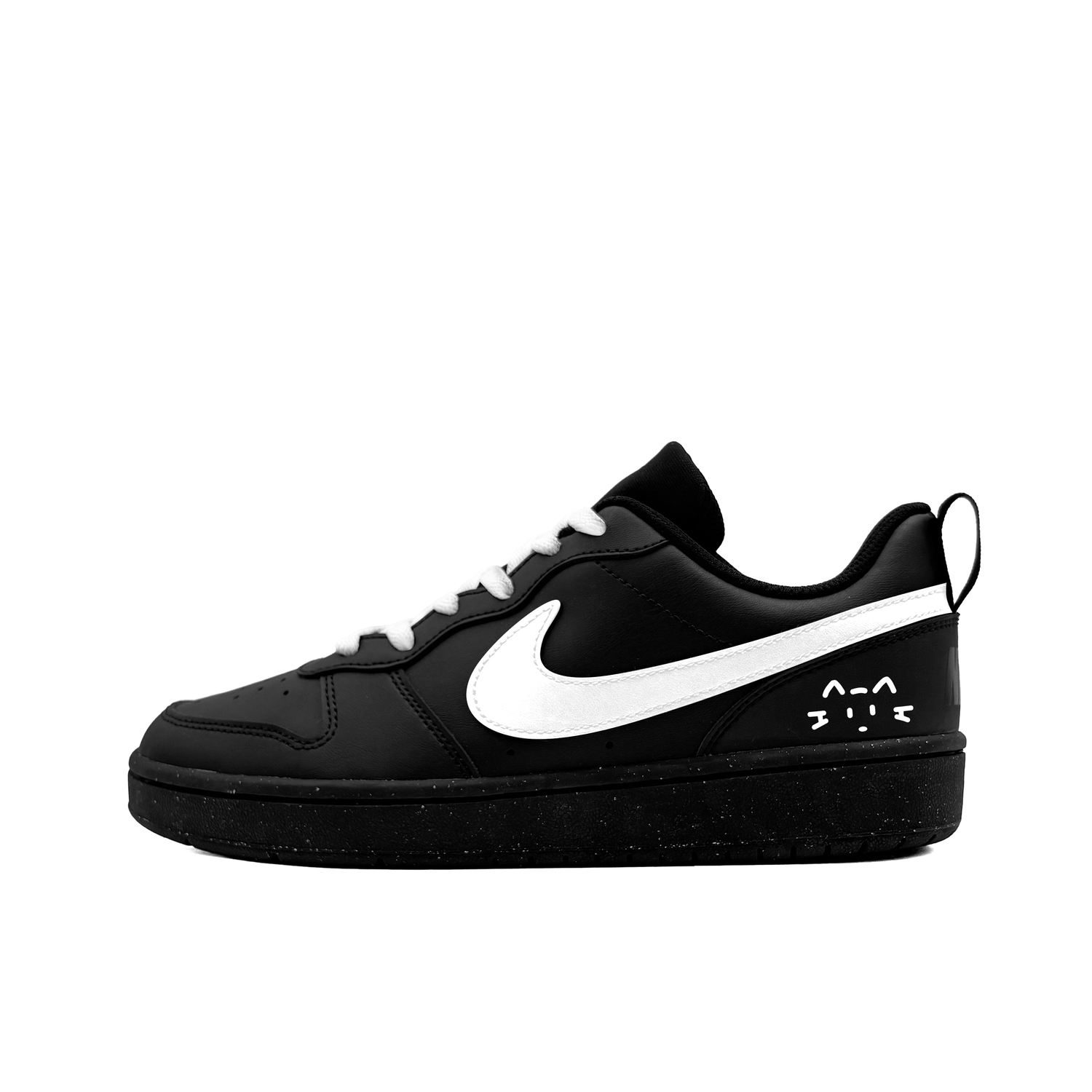 

Nike Детские низкие скейтбордистские кроссовки Court Borough Kitten из кожи с противоскользящим и износостойким покрытием, черные, для подростков