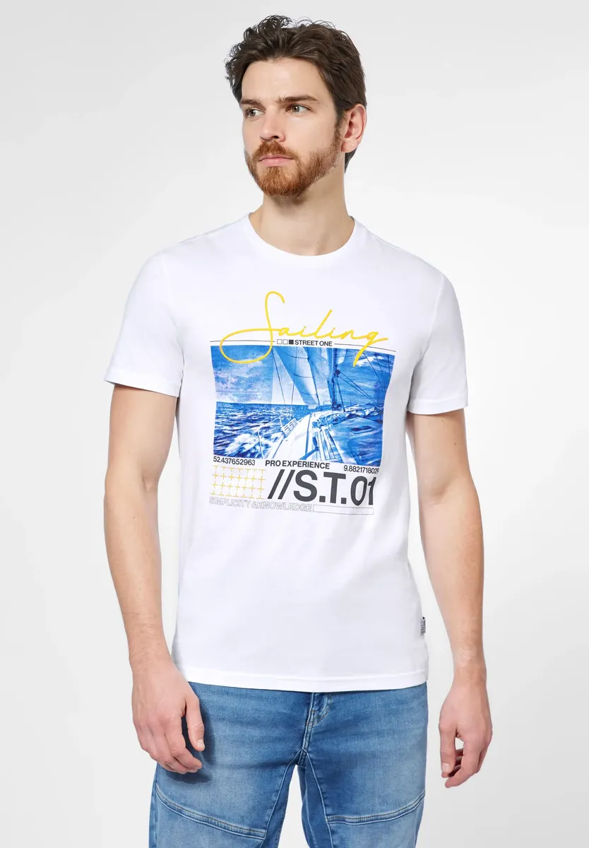 

Футболка STREET ONE MEN с фотопринтом, белый