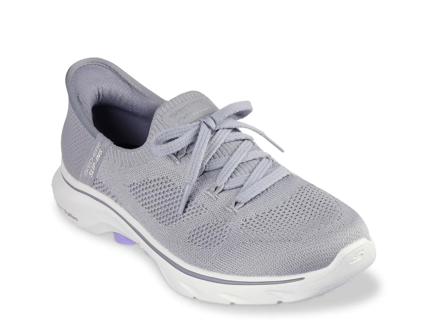 Кроссовки Hands Free Slip-ins Go Walk 7 Via Slip-On Sneaker Skechers, серый/фиолетовый