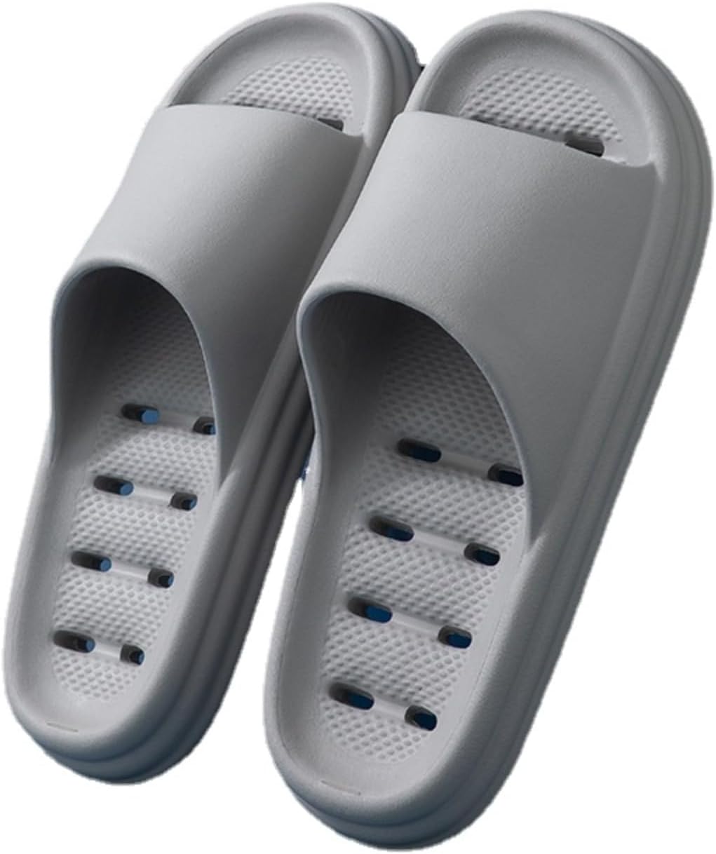 

Тапочки-подушечки для женщин и мужчин, сандалии-шлепанцы, обувь для душа, мягкие шлепанцы с толстой подошвой и амортизацией Srdmuph, серый