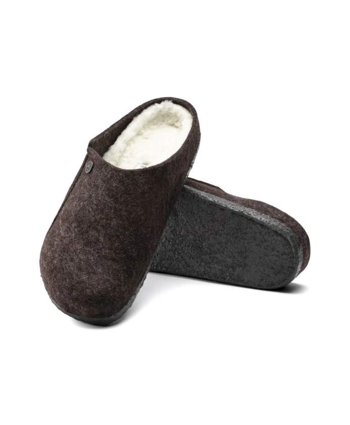 Мюли цвета мокко с овечьей шерстью Birkenstock, коричневый — фото 3