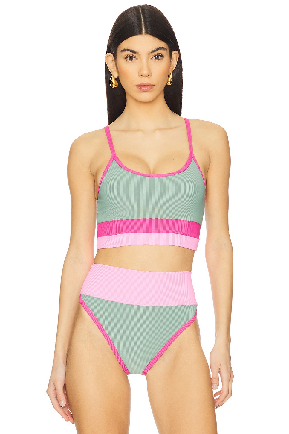 

Топ для бикини Eva от Beach Riot, sage bloom colorblock