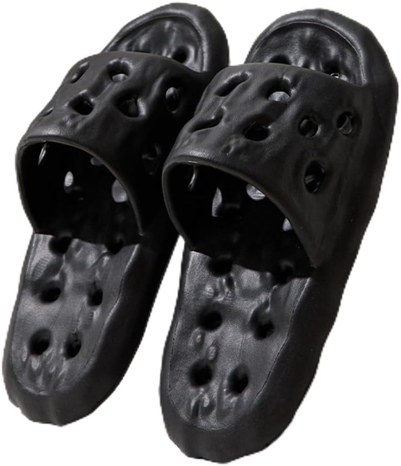 

Тапочки для ванной для пары, облачные шлепанцы для женщин и мужчин, тапочки-подушки для ванной, летние сандалии с вырезами, быстро сохнущие, мягкие и удобные с толстой подошвой Hmblaw, черный