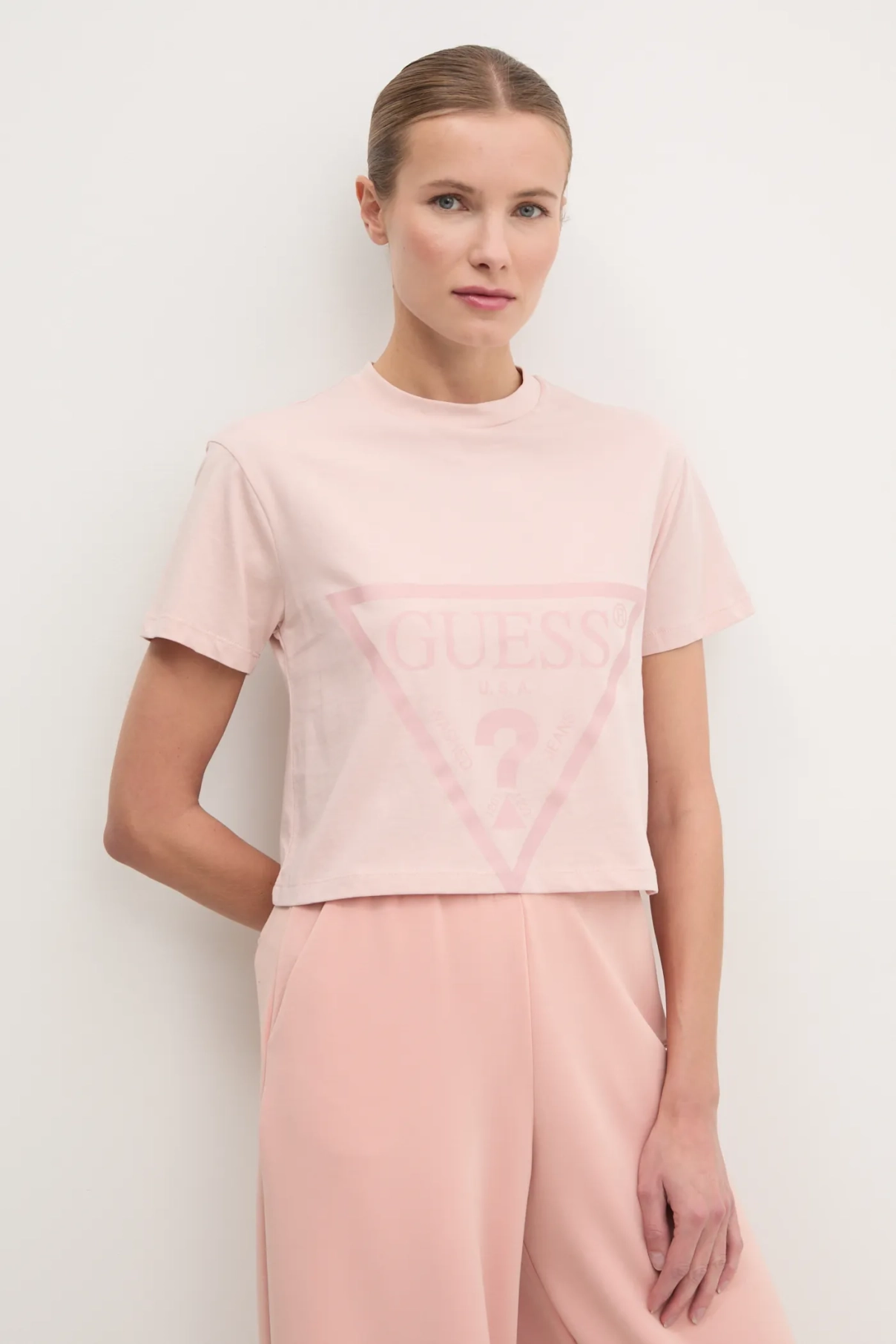 

ADELE хлопковая футболка Guess, розовый
